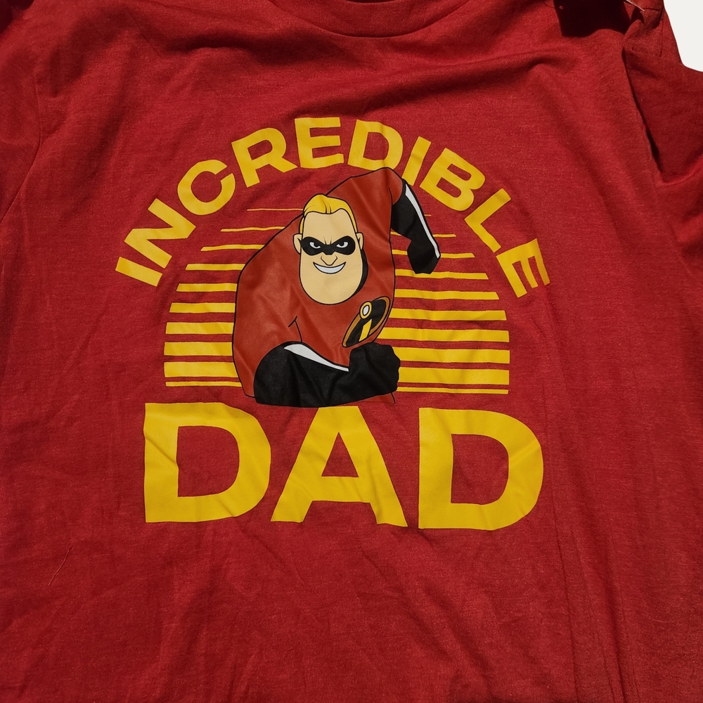 Disney Red Mr. Incredible Graphic Tee with Yellow Accents NWT - Picture 2 of 2